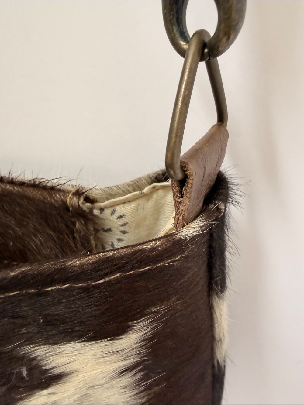 Myra Bag Brown & Cream Hair-On Hide Crossbody Bag - Picture 6 of 12